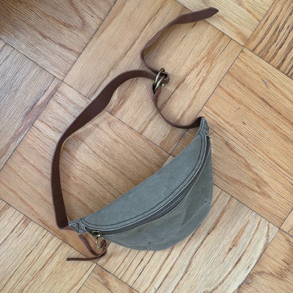 Madewell Sling Crossbody Canvas Leather Bag